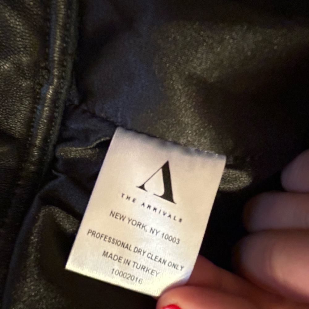 The Arrivals Black Quilted Leather Biker Jacket - Picture 8 of 10